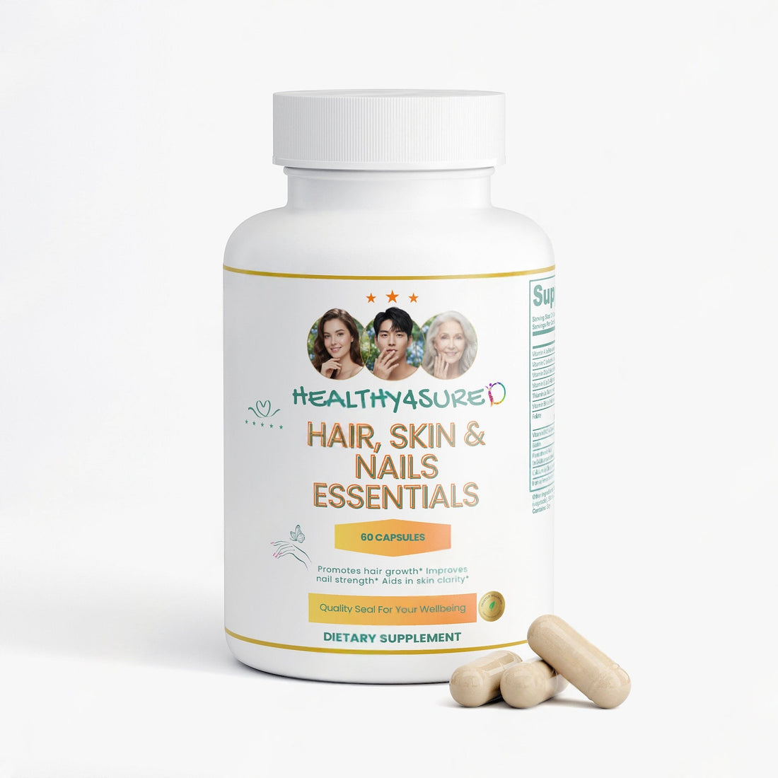 Nails Essential Hair, Skin Balanced Formula Vitamin B6, Folate, Biotin Healthy4Sure