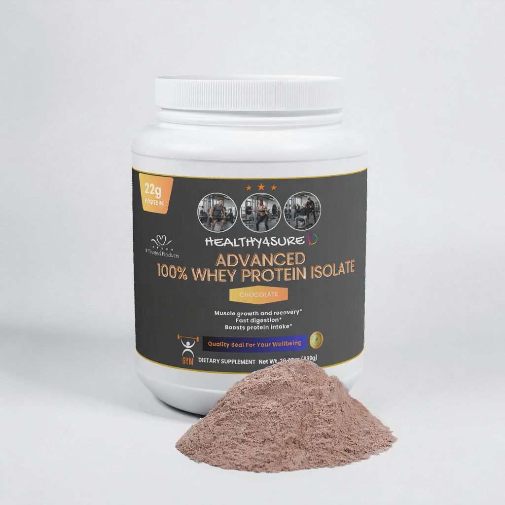 Advanced 100% Whey Protein Isolate (Chocolate) Pure Muscle Recovery & Growth. Healthy4Sure