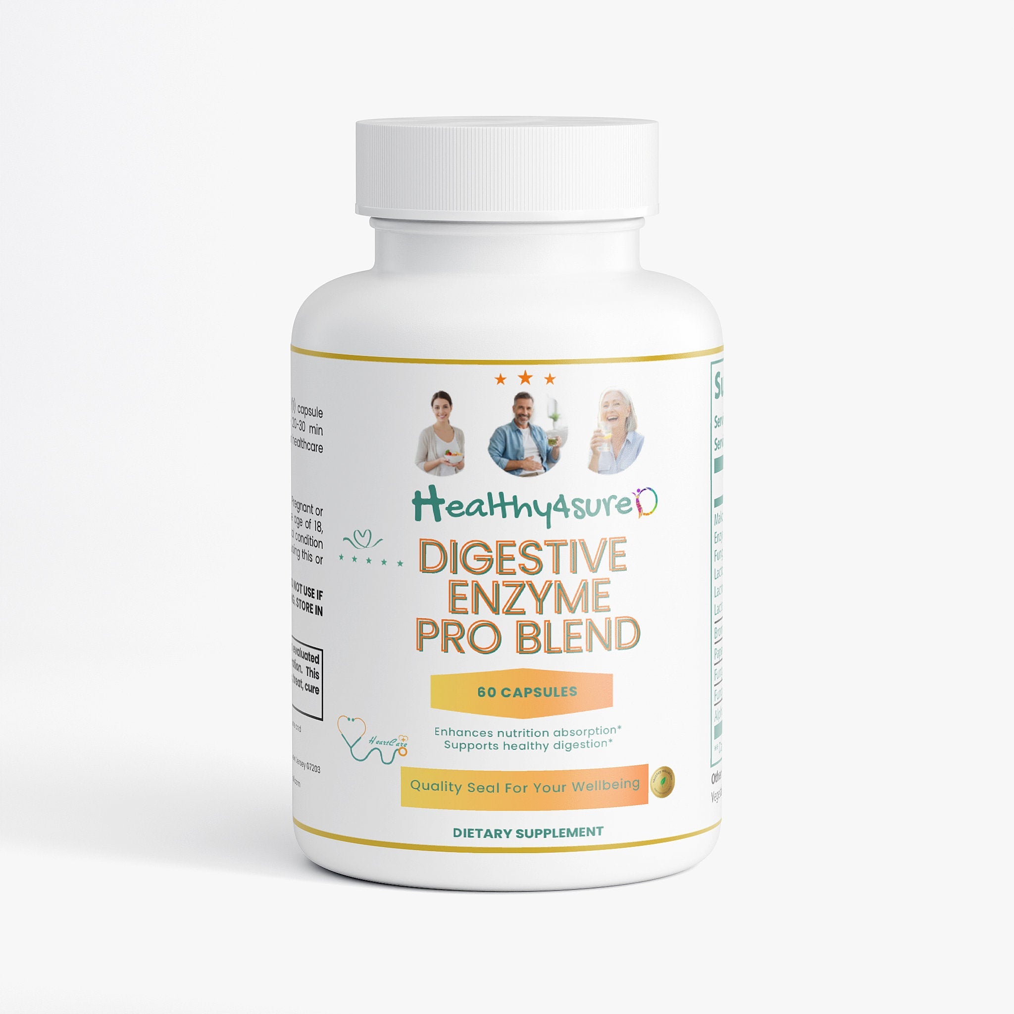 Digestive Enzyme Pro Blend Support Bloating Indigestion Overall Gut Health Healthy4Sure