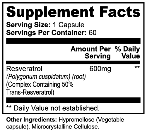 Resveratrol 50% 600mg Healthy4Sure
