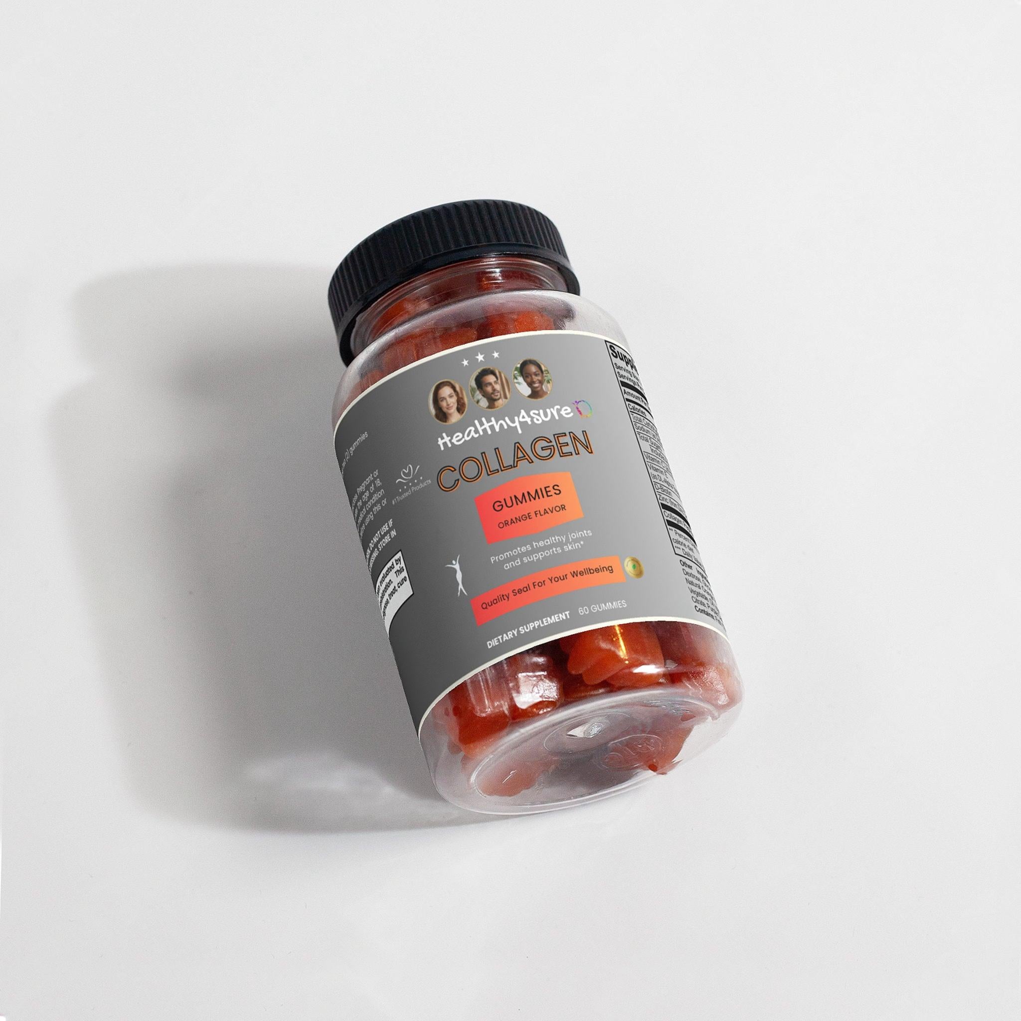 Jar of Healthy Naturals Collagen Gummies on a light gray background