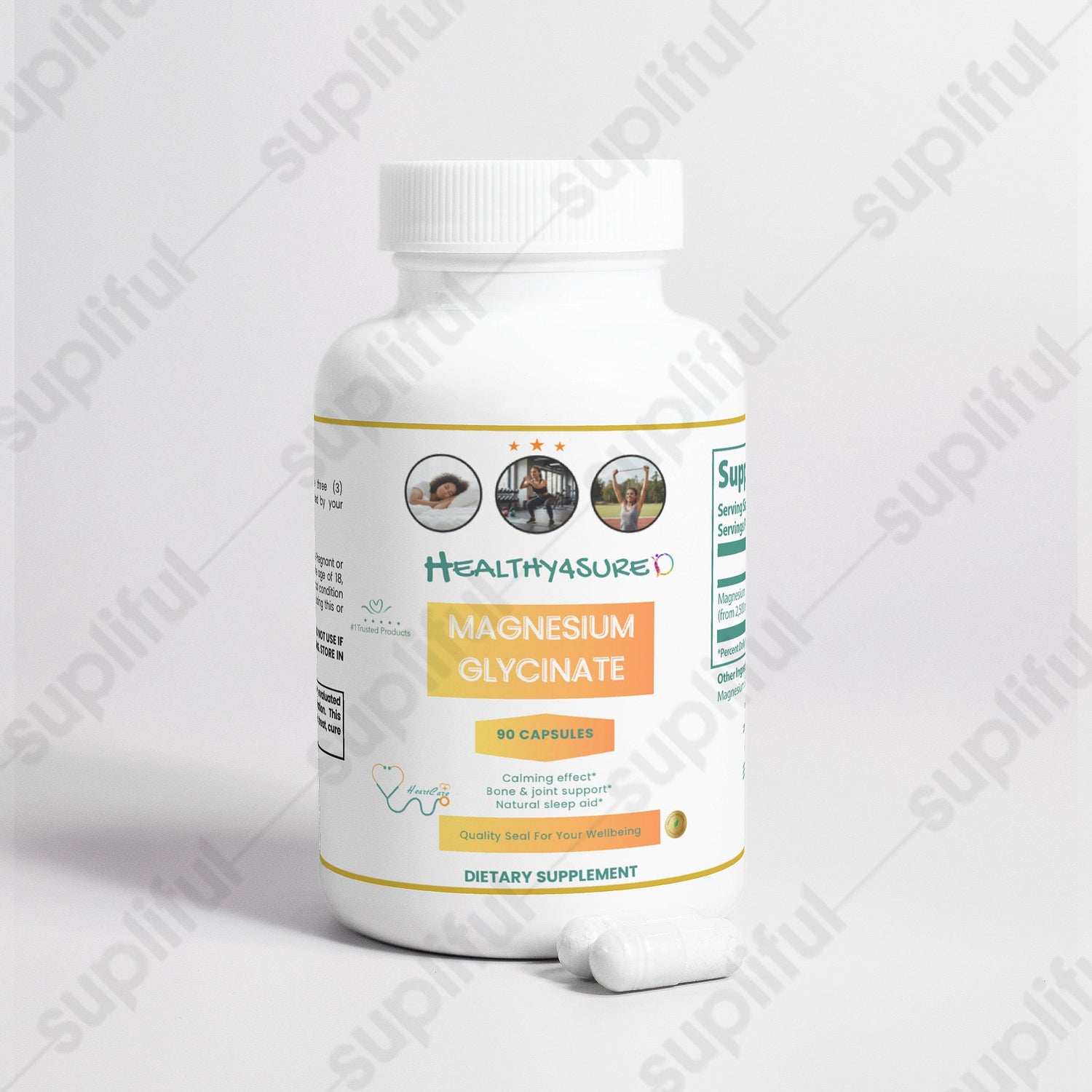 Magnesium Glycinate, Promotes Restful Sleep Cellular Health &amp; Energy Metabolism Healthy4Sure