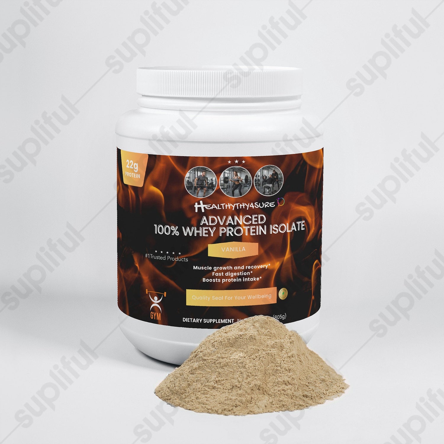 Advanced 100% Whey Protein Isolate Pure Fast-Absorbing Protein Minimal Lactose Healthy4Sure