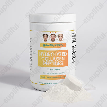 Grass-Fed Hydrolyzed Collagen Peptides High Concentrations Glycine, Hydroxyproline Supporting joint flexibility skin elasticity Healthy4Sure