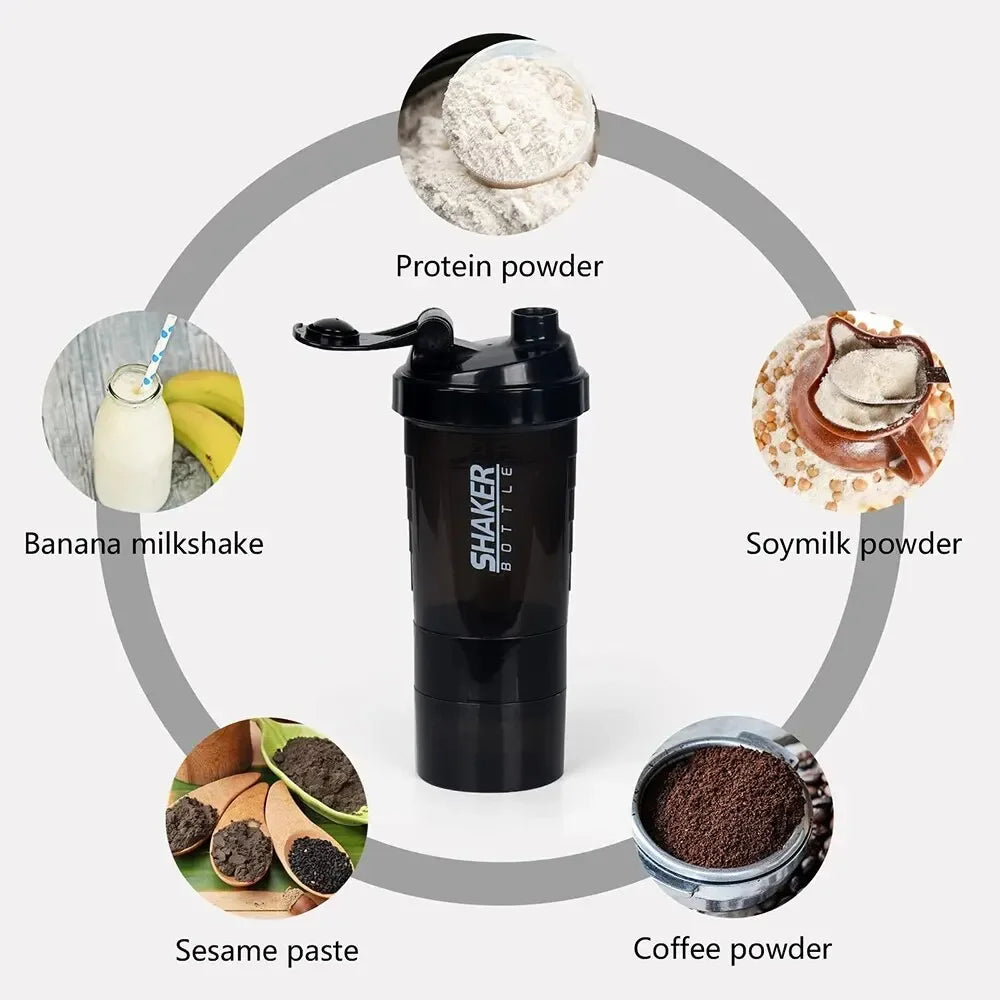 3 Layers Shaker Protein Bottle-Healthy 4 Sure