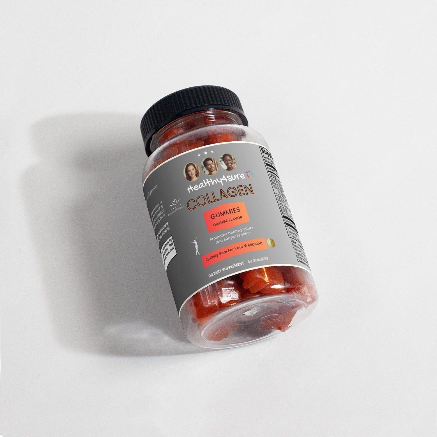 Jar of Healthy Naturals Collagen Gummies on a light gray background